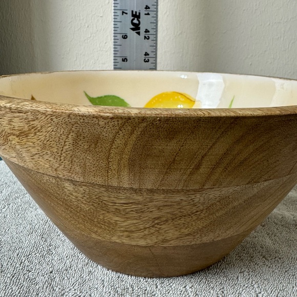 Two’s Company Lemon Enamel & Mango Wood Bowl - Picture 9 of 10